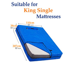Mattress Bag Mattresses Protector Plastic Moving Storage Dust Cover Carry Bed Waterproof Zipper Packing Reusable Disposal, Extra Thick Heavy Duty, with Handles(King Single)