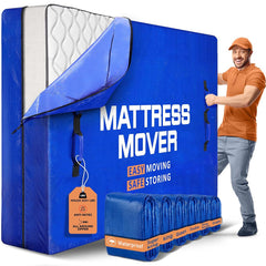 Waterproof Mattress Bag Mattresses Protector Plastic Moving Storage Dust Cover Carry Bed Zipper Packing Reusable Disposal, Extra Thick Heavy Duty, with 8 Handles(King Single)