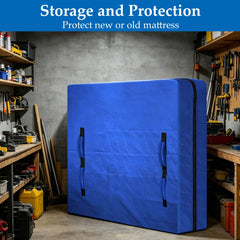 Waterproof Mattress Bag Mattresses Protector Plastic Moving Storage Dust Cover Carry Bed Zipper Packing Reusable Disposal, Extra Thick Heavy Duty, with 8 Handles(Super King)