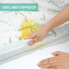 Waterproof Mattress Protector,Breathable Mattress Cover,3D Air Fabric Cooling Bed Pad Cover, Deep Pocket 40cm(Double,Green)