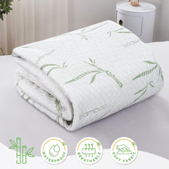 Waterproof Mattress Protector,Breathable Mattress Cover,3D Air Fabric Cooling Bed Pad Cover, Deep Pocket 40cm(Double,Green)