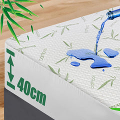 Waterproof Mattress Protector,Breathable Mattress Cover,3D Air Fabric Cooling Bed Pad Cover, Deep Pocket 40cm(Queen,Green)