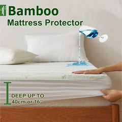 100% Waterproof Queen Mattress Protector, Breathable Mattress Cover Queen Size Bed, 3D Air Fabric Cooling Bed Pad Cover, Deep Pocket 40cm