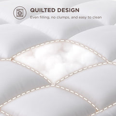 1000GSM Mattress Topper Viscose Derived from Bamboo, Thick Pillowtop Fitted Mattress Cover with 45cm Deep Skirt - Machine Washable Hypoallergenic(King Single,white)
