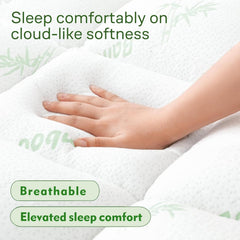 800GSM Mattress Topper Viscose Derived from Bamboo, Thick Pillowtop Fitted Mattress Cover with 45cm Deep Skirt - Machine Washable Hypoallergenic(King Single,Green)