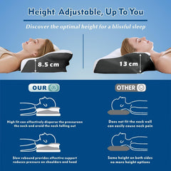 Bamboo Cervical Pillow for Neck and Shoulder Pain Relief Ergonomic Bed Pillow, Cooling Ergonomic Memory Foam Pillow Butterfly Shape for Side Back Stomach Sleeping Use with Breathable Cooling Pillowcase