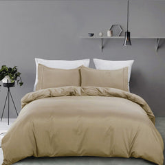 3 Piece Hotel Soft Microfiber Quilt Cover Set-2000TC Duvet/Donna Cover Set & Pillowcases -1 Quilt Cover Zipper Closure & 1 x Pillowcases-Breathable Bedding - Wrinkle, Fade, Stain Resistant(Camel Beige,King)