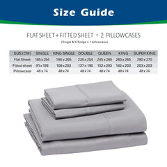 4 Piece Bed Sheet Set- Bedding Sheets & Pillowcases -Breathable Bedding - Wrinkle, Fade, Stain Resistant-Deep Pocket Flat Fitted Bed Sheet Set(White,King)