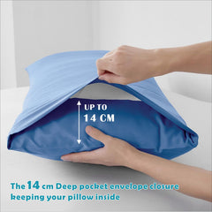 4 Piece Bed Sheet Set- Bedding Sheets & Pillowcases -Breathable Bedding - Wrinkle, Fade, Stain Resistant-Deep Pocket Flat Fitted Bed Sheet Set(Ocean,King)