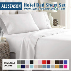 3 Piece Bed Sheet Set- Bedding Sheets & Pillowcases -Breathable Bedding - Wrinkle, Fade, Stain Resistant-Deep Pocket Flat Fitted Bed Sheet Set(White,King Single)