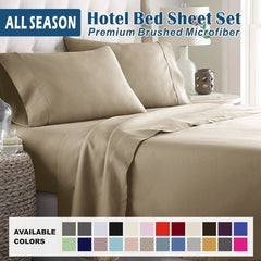 3 Piece Bed Sheet Set- Bedding Sheets & Pillowcases -Breathable Bedding - Wrinkle, Fade, Stain Resistant-Deep Pocket Flat Fitted Bed Sheet Set(Camel Beige,King Single)