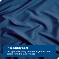 3 Piece Hotel Soft Microfiber Quilt Cover Set-2000TC Duvet/Donna Cover Set & Pillowcases -1 Quilt Cover Zipper Closure & 1 x Pillowcases-Breathable Bedding - Wrinkle, Fade, Stain Resistant(Navy,Queen)