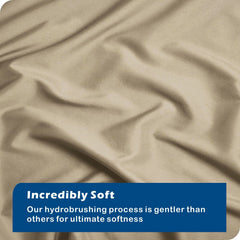 3 Piece Hotel Soft Microfiber Quilt Cover Set-2000TC Duvet/Donna Cover Set & Pillowcases -1 Quilt Cover Zipper Closure & 1 x Pillowcases-Breathable Bedding - Wrinkle, Fade, Stain Resistant(Camel Beige,Queen)