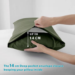4 Piece Bed Sheet Set- Bedding Sheets & Pillowcases -Breathable Bedding - Wrinkle, Fade, Stain Resistant-Deep Pocket Flat Fitted Bed Sheet Set(Olive green,Super King)