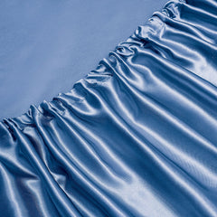 Art Silk Satin Sheet Set Hotel 4 Pieces Fitted/Flat Sheet Bedding Set-Luxury Soft Silky Sheets for Hair and Skin, Similar to Silk Bed Sheets Set 4 Pieces(Double,Ocean)