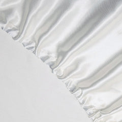 Art Silk Satin Sheet Set Hotel 4 Pieces Fitted/Flat Sheet Bedding Set-Luxury Soft Silky Sheets for Hair and Skin, Similar to Silk Bed Sheets Set 4 Pieces(Super King,White)