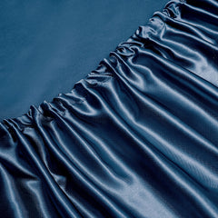 Art Silk Satin Sheet Set Hotel 4 Pieces Fitted/Flat Sheet Bedding Set-Luxury Soft Silky Sheets for Hair and Skin, Similar to Silk Bed Sheets Set 4 Pieces(Super King,Navy)