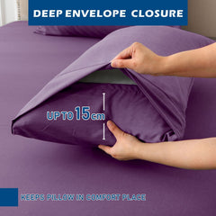 4 Piece Hotel Bamboo Cooling Sheet Set -Ultra Soft 2000TC Breathable Bed Sheets Set with 37 Centimetre Deep Pocket-Cooling Sheets for Hot Sleepers(Purple,Double)