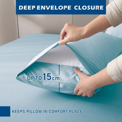 3 Piece Hotel Bamboo Cooling Sheet Set -Ultra Soft 2000TC Breathable Bed Sheets Set with 37 Centimetre Deep Pocket-Cooling Sheets for Hot Sleepers(Sky Blue,King Single)