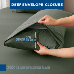 4 Piece Hotel Bamboo Cooling Sheet Set -Ultra Soft 2000TC Breathable Bed Sheets Set with 37 Centimetre Deep Pocket-Cooling Sheets for Hot Sleepers(Olive green,Queen)