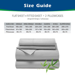 3 Piece Hotel Bamboo Cooling Sheet Set -Ultra Soft 2000TC Breathable Bed Sheets Set with 37 Centimetre Deep Pocket-Cooling Sheets for Hot Sleepers(Silver-gray,Single)