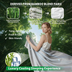 4 Piece Hotel Bamboo Cooling Sheet Set -Ultra Soft 2000TC Breathable Bed Sheets Set with 37 Centimetre Deep Pocket-Cooling Sheets for Hot Sleepers(Silver-gray,Super King)