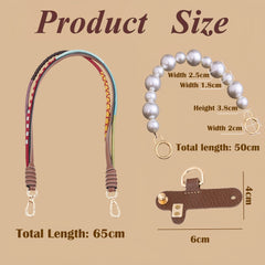 Mini Bag Replacement Thin Shoulder Strap with 2 Adapters for Longchamp,Imitation Pearl Bead Purse Handle Strap Bag Charms Handbag Chain Accessories Decoration for Women