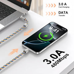 Mobile Phone Lanyard Data Line 2 in 1,PD65W Fast Charging USB-C Data Transfer Cord,Wire Equipped Lock Buckle,Crossbody Phone Wrist Strap Set