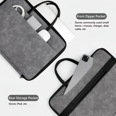 14 Inch PU Leather Laptop Bag, Portable Waterproof Laptop Case, Full Opening and Closing Sleeve Handbag, Briefcase for MacBook Air, Ipad, Business Travel