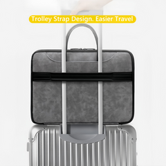 14 Inch PU Leather Laptop Bag, Portable Waterproof Laptop Case, Full Opening and Closing Sleeve Handbag, Briefcase for MacBook Air, Ipad, Business Travel