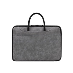 14 Inch PU Leather Laptop Bag, Portable Waterproof Laptop Case, Full Opening and Closing Sleeve Handbag, Briefcase for MacBook Air, Ipad, Business Travel