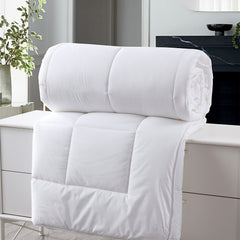 Royal Comfort 260GSM Deluxe Eco-Silk Touch Quilt 100% Cotton Cover - Single - White