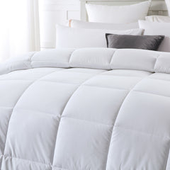 Royal Comfort 260GSM Deluxe Eco-Silk Touch Quilt 100% Cotton Cover - Single - White