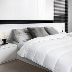 Royal Comfort Bamboo Blend Quilt 250GSM Luxury Duvet 100% Cotton Cover - Single - White