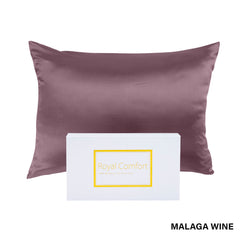 Royal Comfort Pure Silk Pillow Case 100% Mulberry Silk Hypoallergenic Pillowcase - Malaga Wine