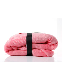 Royal Comfort Snug Hoodie Nightwear Super Soft Reversible Coral Fleece 750GSM - Pink