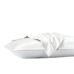 Royal Comfort Satin Sheet Set 3 Piece Fitted Sheet Pillowcase Soft - King - White