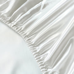 Royal Comfort Satin Sheet Set 3 Piece Fitted Sheet Pillowcase Soft - King - Silver