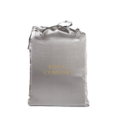 Royal Comfort Satin Sheet Set 3 Piece Fitted Sheet Pillowcase Soft - King - Charcoal