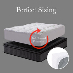 Royal Comfort 1000GSM Luxury Bamboo Covered Mattress Topper Ball Fibre Gusset - Double - White
