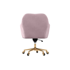 Casa Decor Arles Velvet Office Chair Mid Back Swivel Height Adjustable Blush