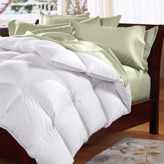 500GSM Soft Goose Feather Down Quilt Duvet 95% Feather 5% Down All-Seasons - Single - White