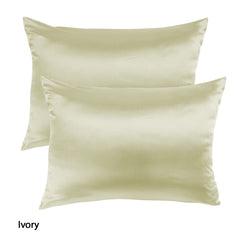 Royal Comfort Mulberry Soft Silk Hypoallergenic Pillowcase Twin Pack 51 x 76cm - Ivory