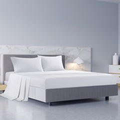 Royal Comfort 1000TC Hotel Grade Bamboo Cotton Sheets Pillowcases Set Ultrasoft - King - White