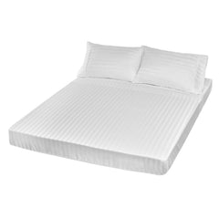 Royal Comfort 1200TC Sheet Set Damask Cotton Blend Ultra Soft Sateen Bedding - Queen - White