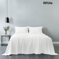 Royal Comfort 100% Cotton Vintage Sheet Set And 2 Duck Feather Down Pillows Set - King - White