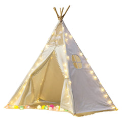 5 Poles Giant Kids Teepee Tent (Natural Canvas)