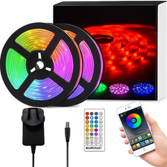 12M LED Strip Lights Rope Light for Bedroom and Home (5050 Lights Strip App with Remote Control)