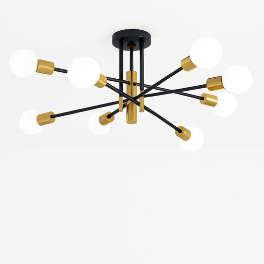 Modern Black Gold Ceiling Light 8 Lights