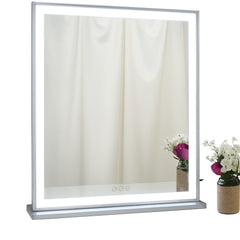 10x Magnification Mirror with Smart Touch Control and 3 Colors Dimmable Light for Bathroom and Bedroom (71 x 57 cm)